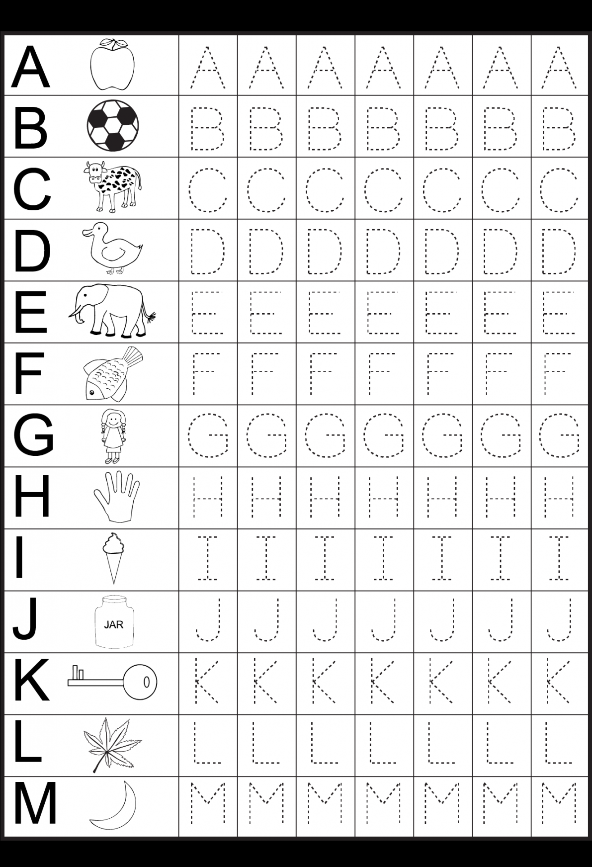 Letter Tracing –  Worksheet  Printable preschool worksheets