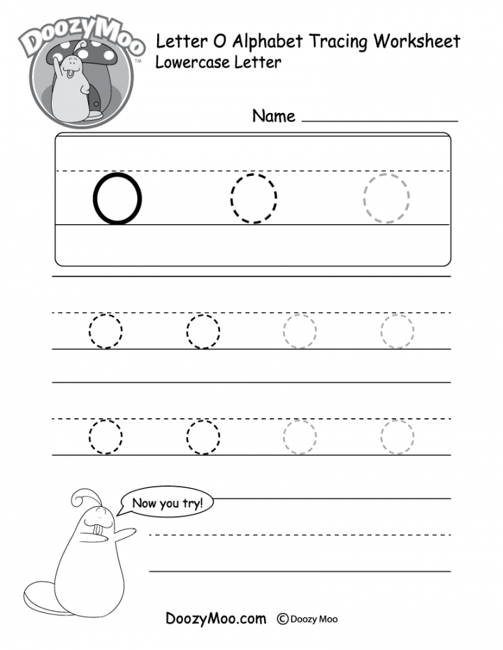 Lowercase Letter "o" Tracing Worksheet - Doozy Moo