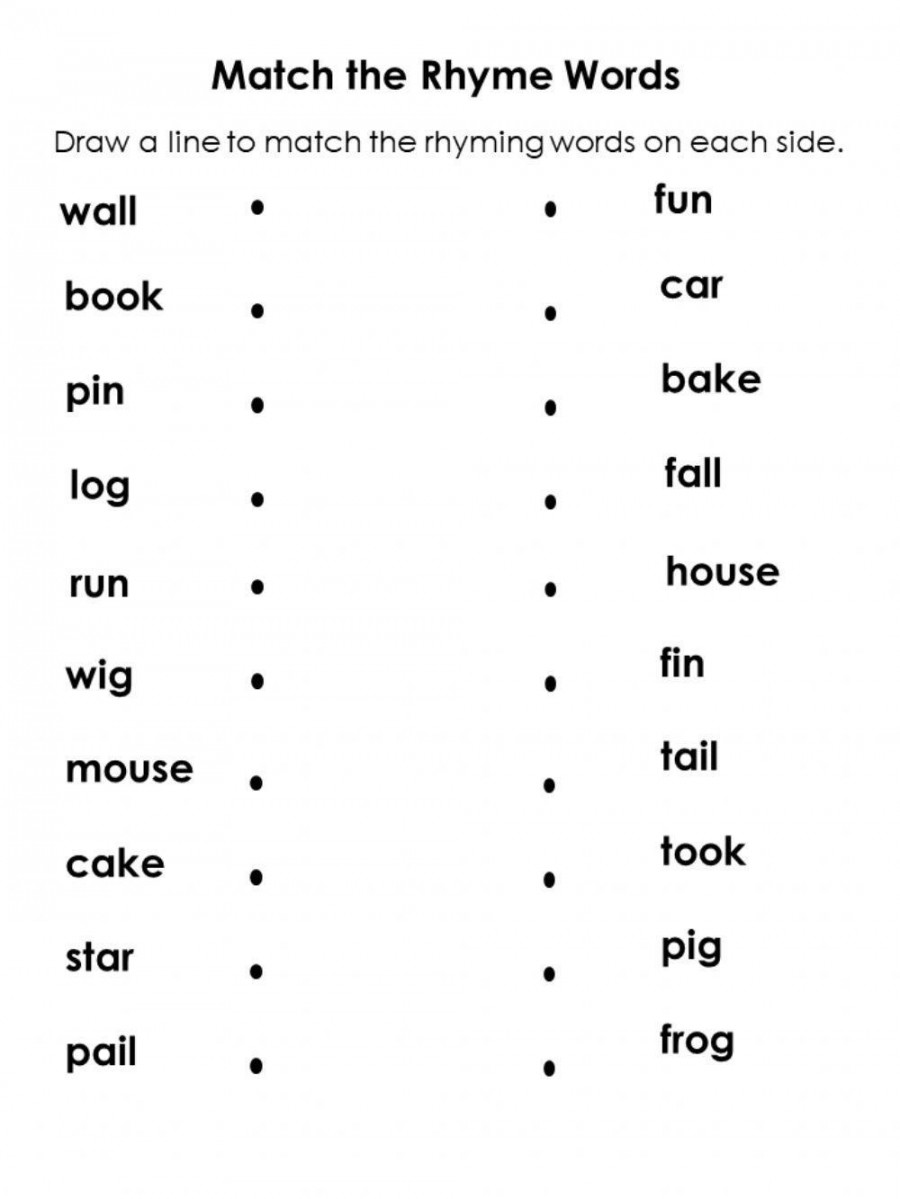 Match the Rhyme Words worksheet  Live Worksheets