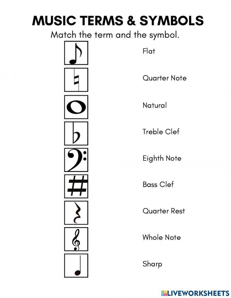 Musical Terms and Symbols worksheet  Live Worksheets