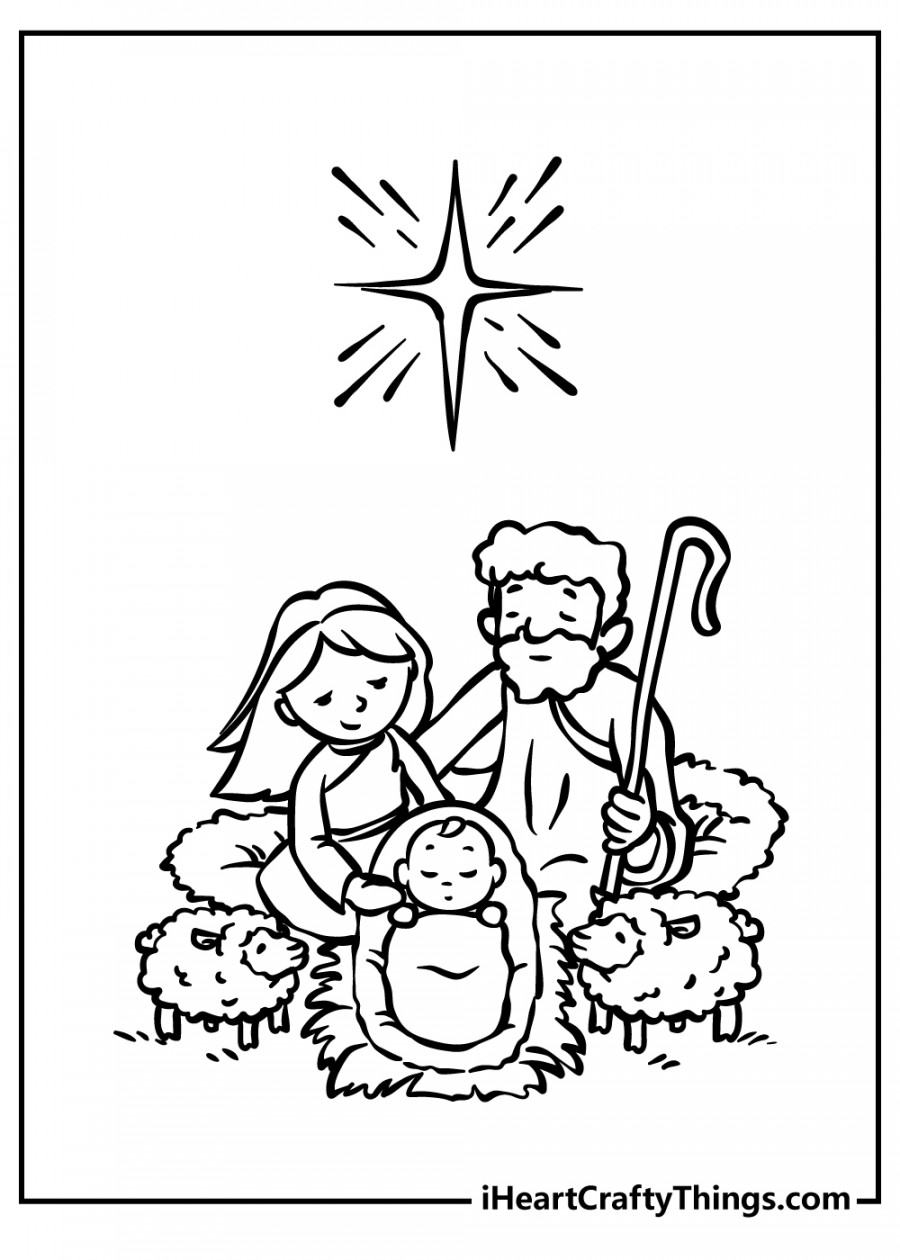 Nativity Coloring Pages (% Free Printables)