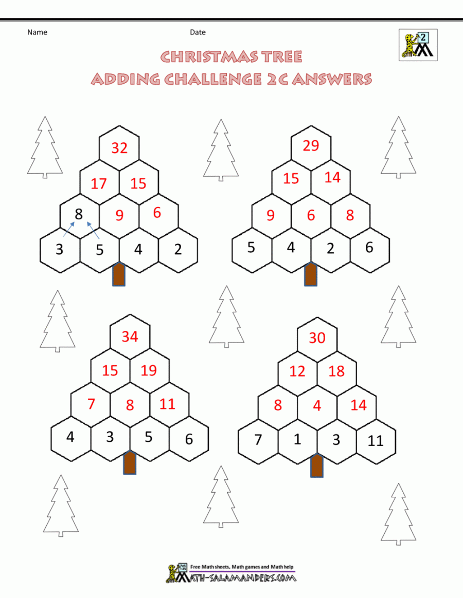 nd Grade Christmas Math Worksheets