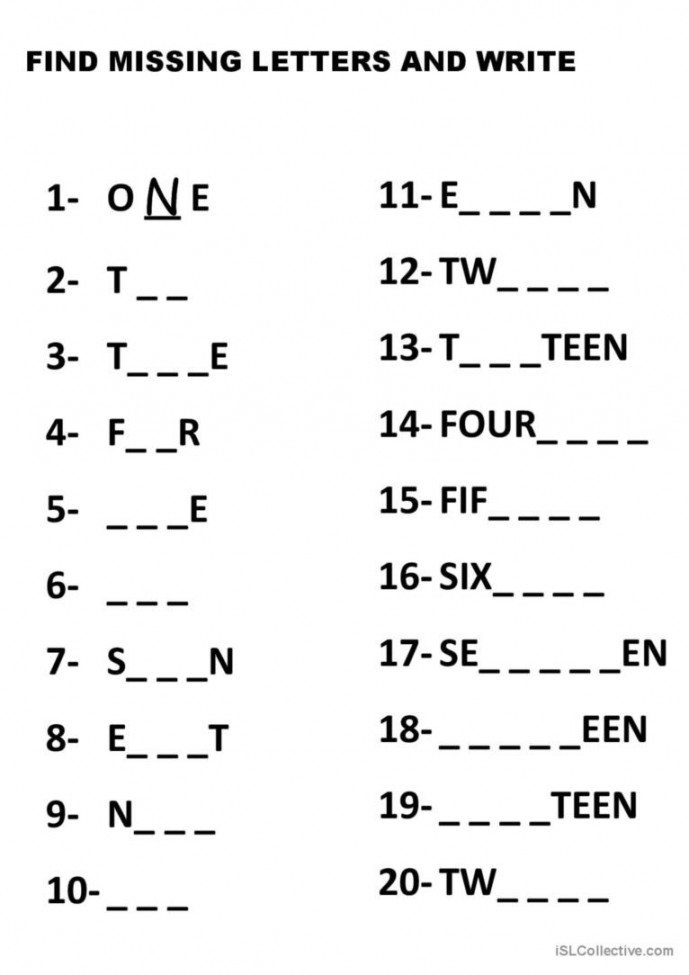 NUMBERS -: English ESL worksheets pdf & doc