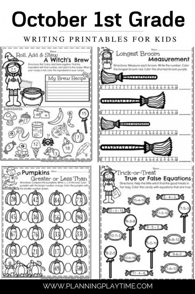 October First Grade Worksheets - Planning Playtime  First grade