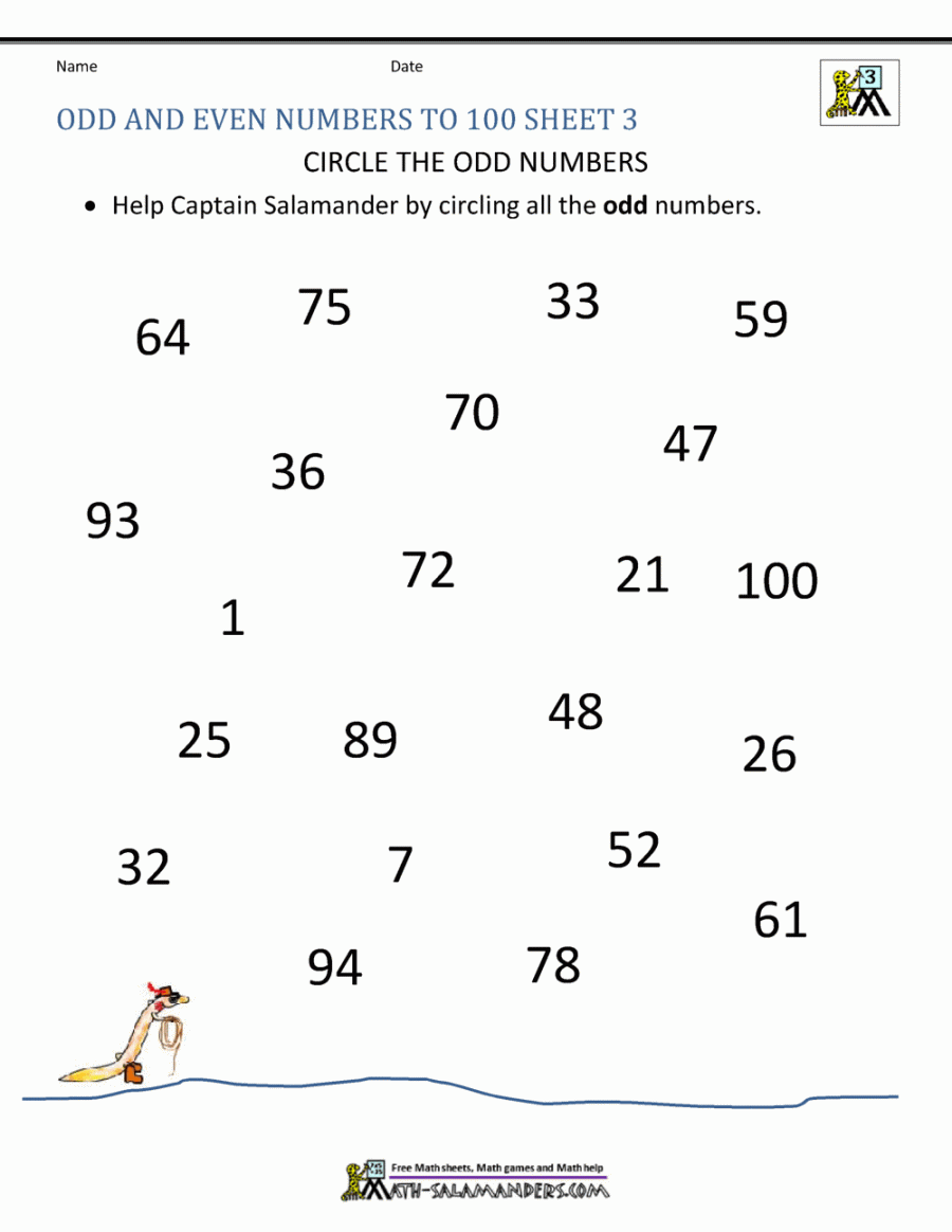 Odd and Even Numbers Worksheet