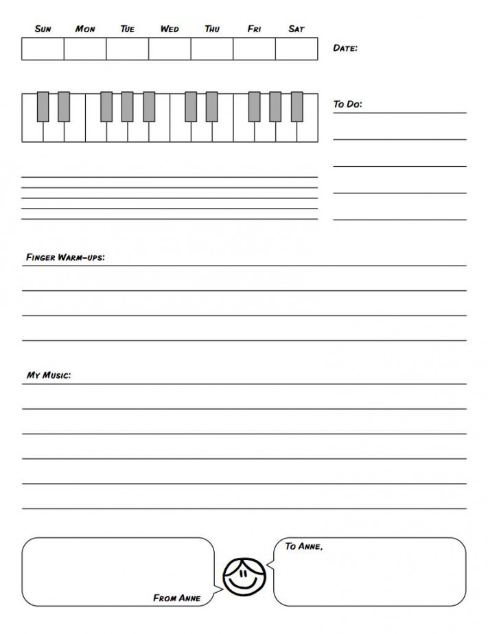 Piano Assignment Sheets  Ashley Danyew