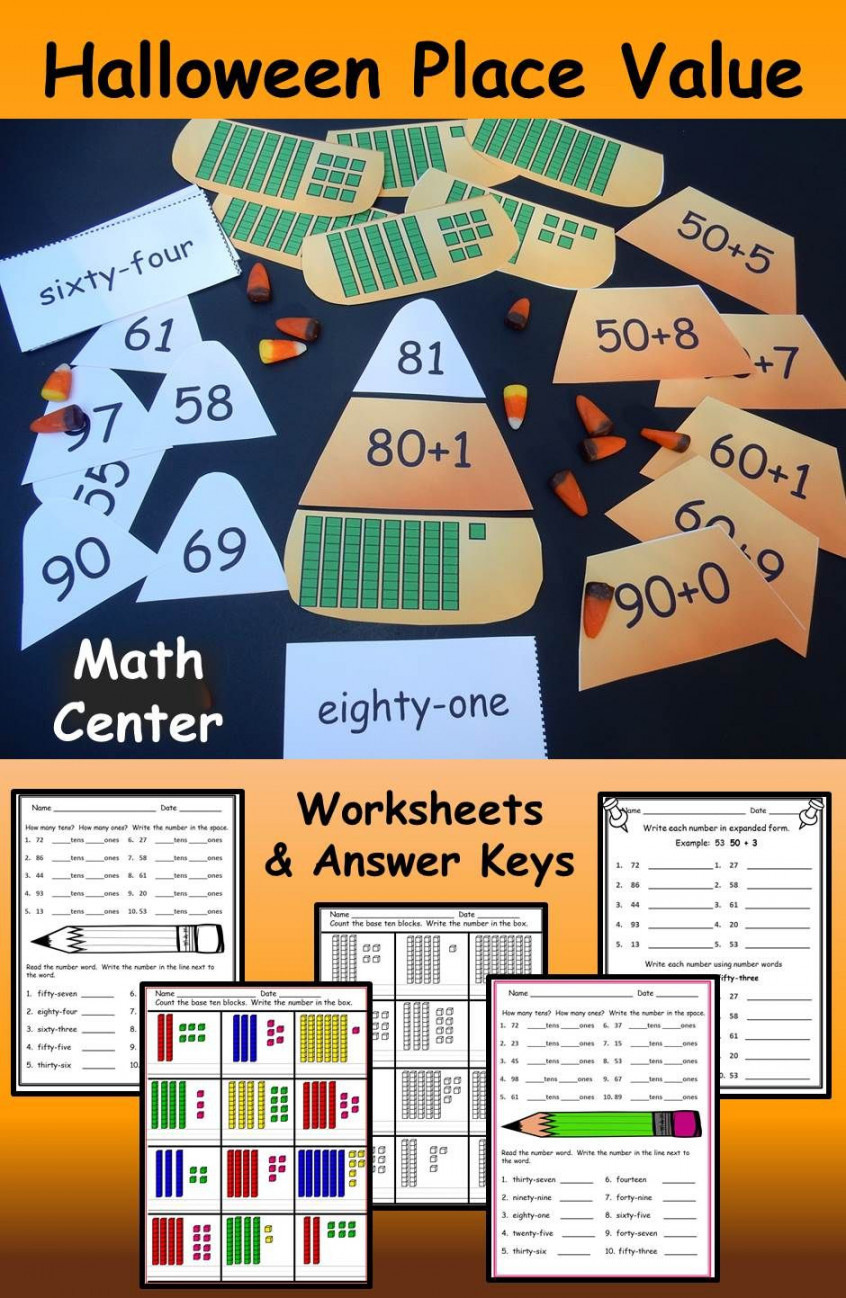 Place Value with Worksheets Halloween Math  Halloween math, Math