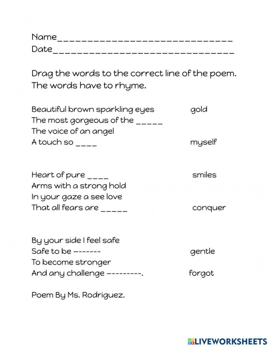 Poem Rhyme practice