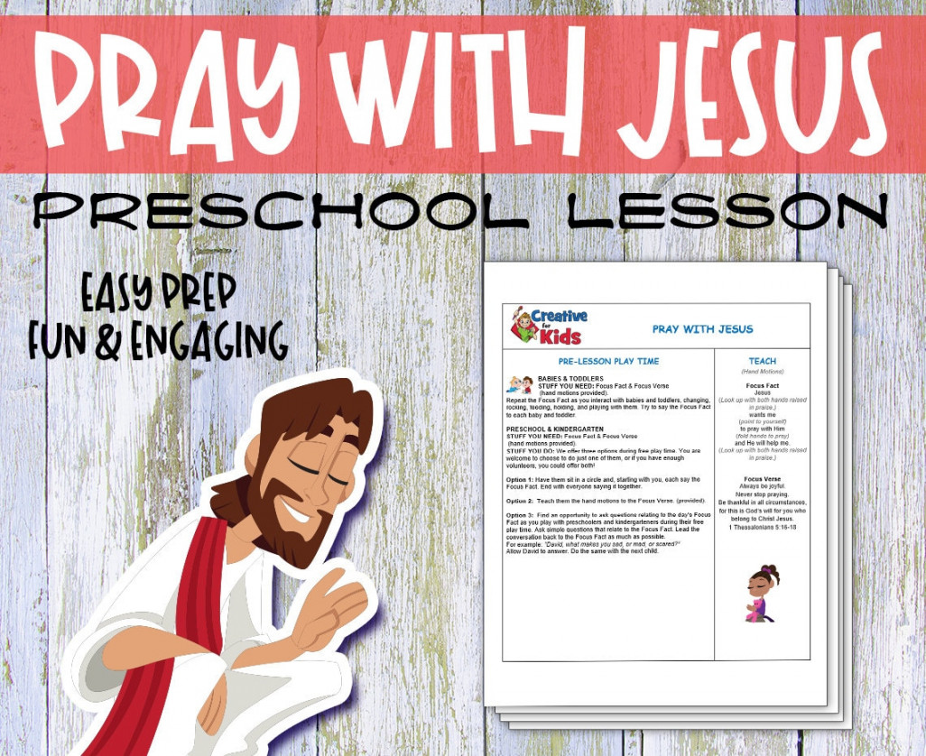 Pray With Jesus Preschool Bible Lesson Sunday School Lesson - Etsy