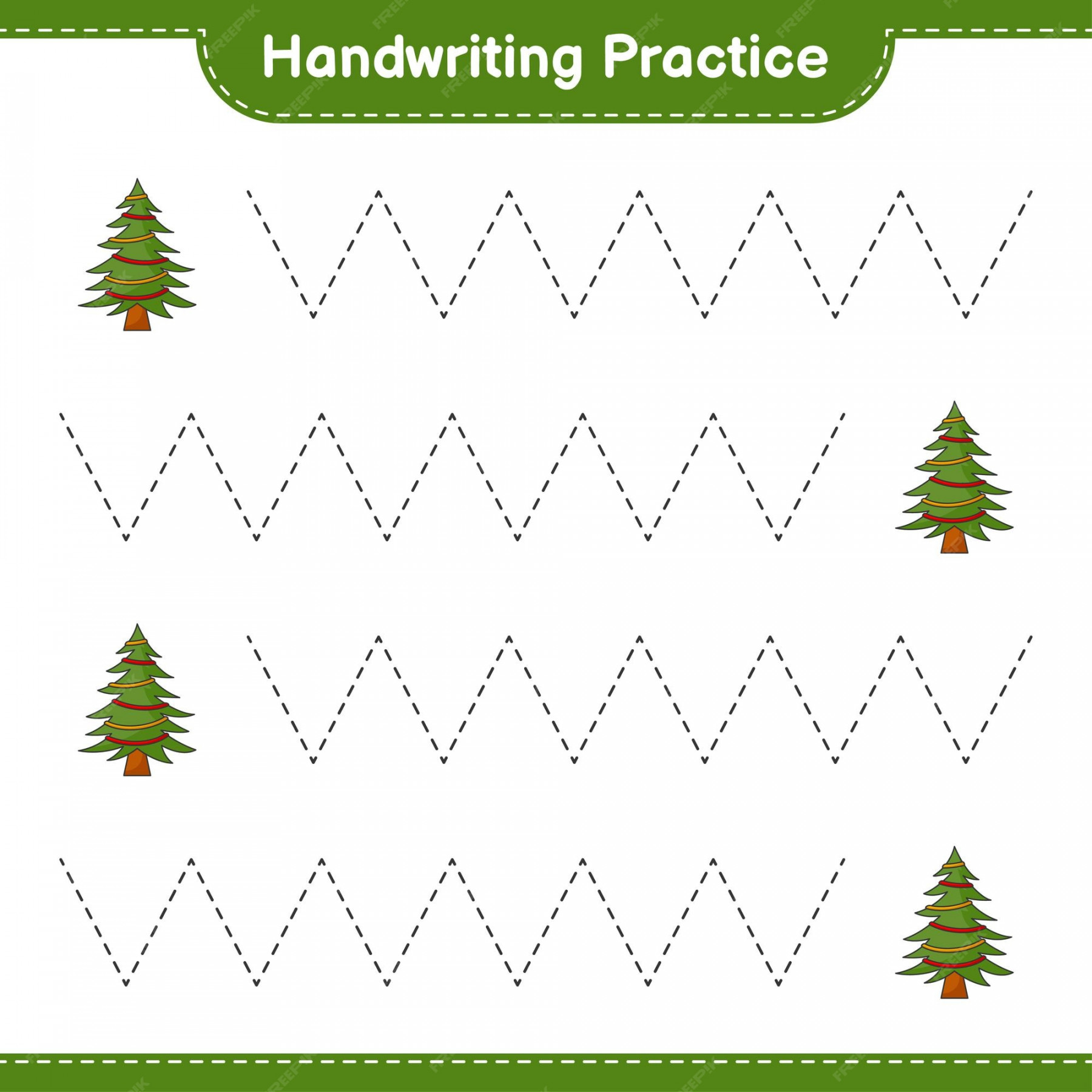 Premium Vector  Handwriting practice tracing lines of christmas