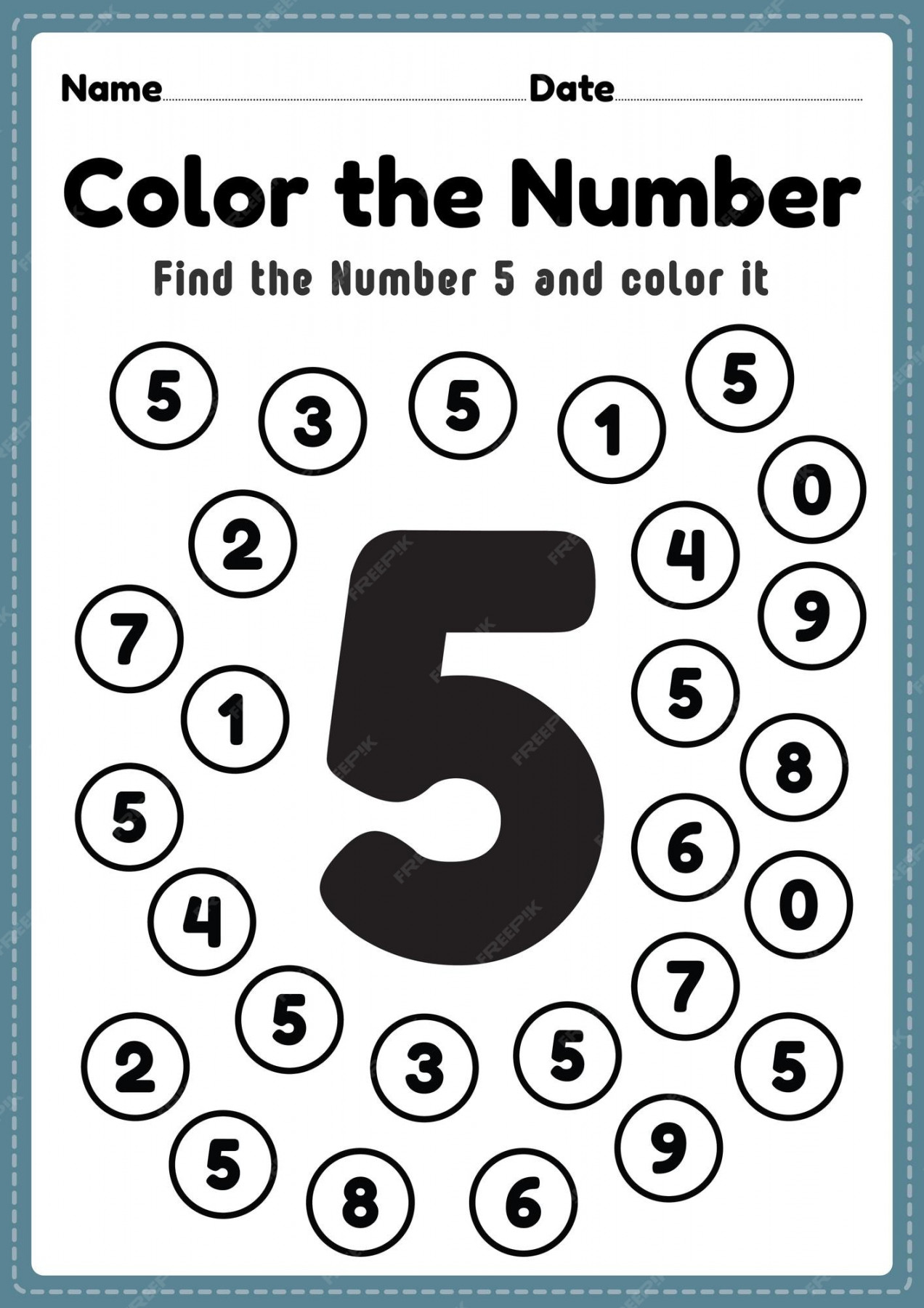 Premium Vector  Preschool math worksheet number  coloring maths