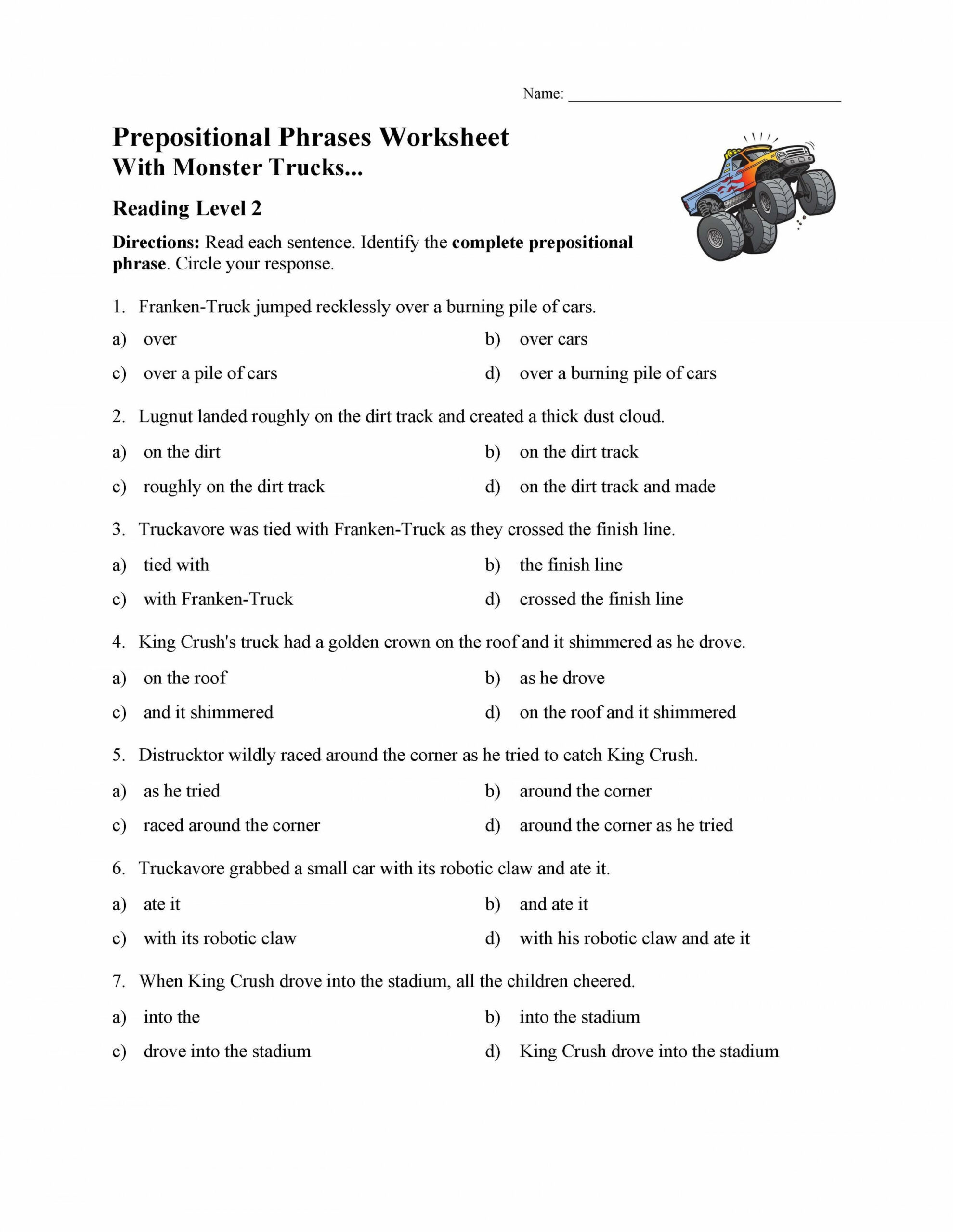 Preposition Worksheets and Activities  Parts of Speech