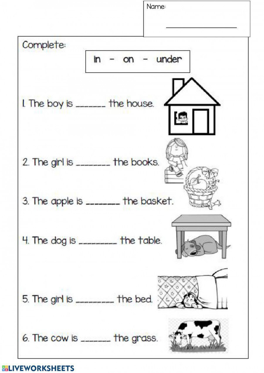 Prepositions interactive worksheet for st grade  Live Worksheets