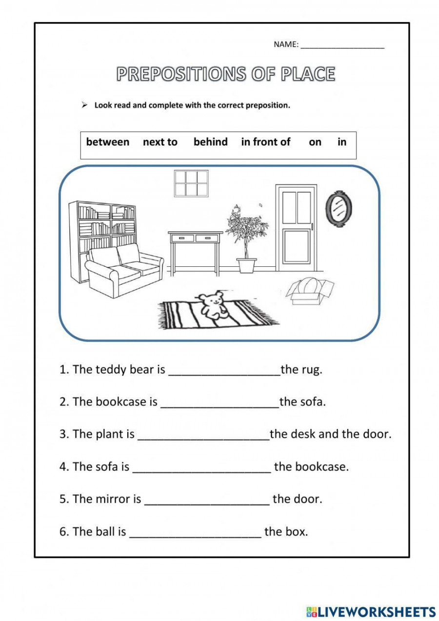 Prepositions of place online exercise for rd grade  Live Worksheets