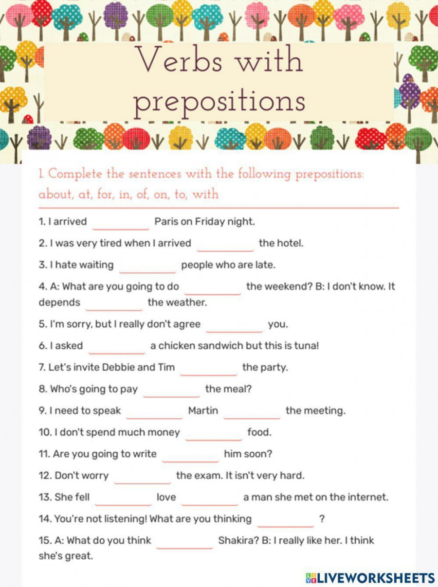 Prepositions online exercise for Grade   Live Worksheets