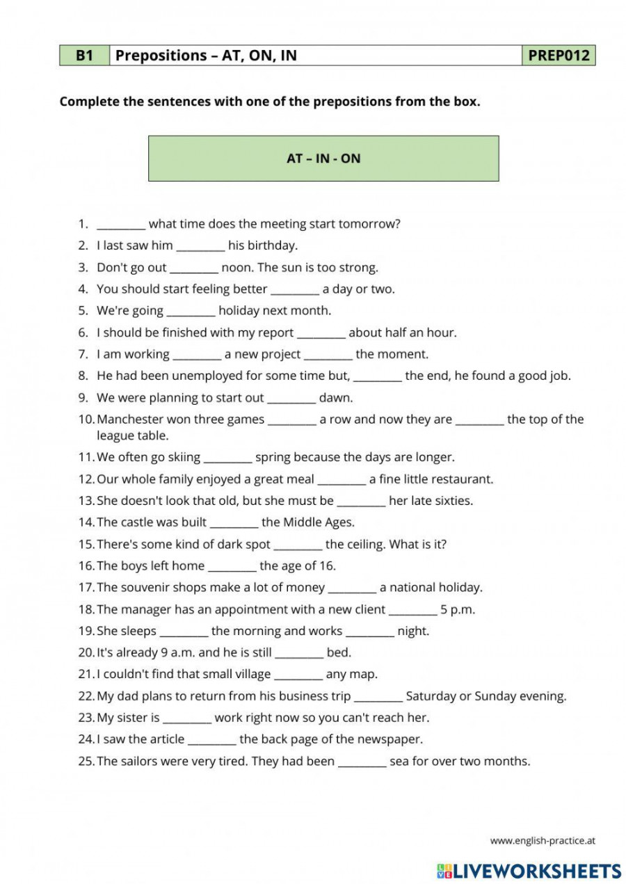 Prepositions online exercise for Grade   Live Worksheets