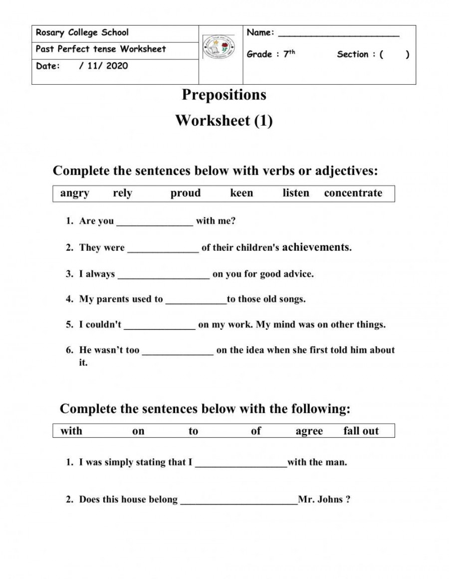 Prepositions online exercise for th Grade  Live Worksheets