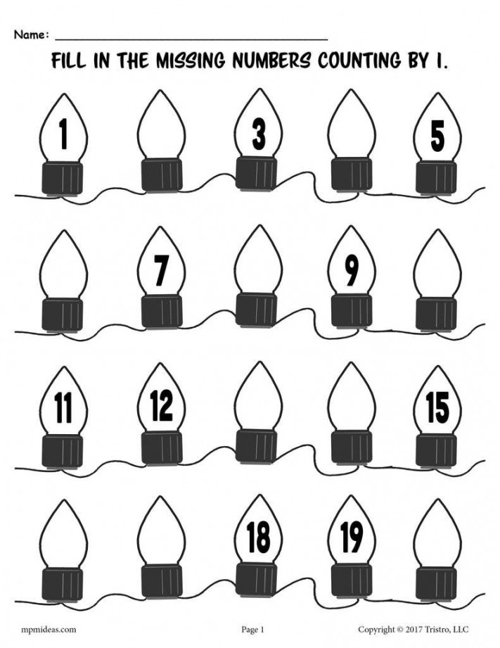 Printable Christmas Counting Worksheets - Counting - & Skip