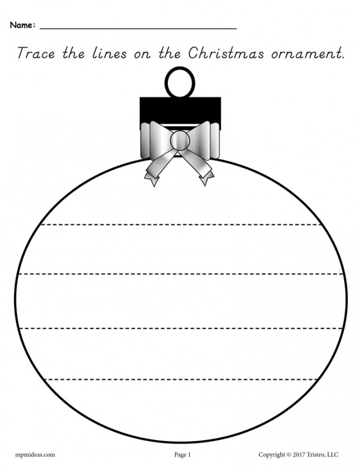 Printable Christmas Ornament Line Tracing Worksheets! – SupplyMe