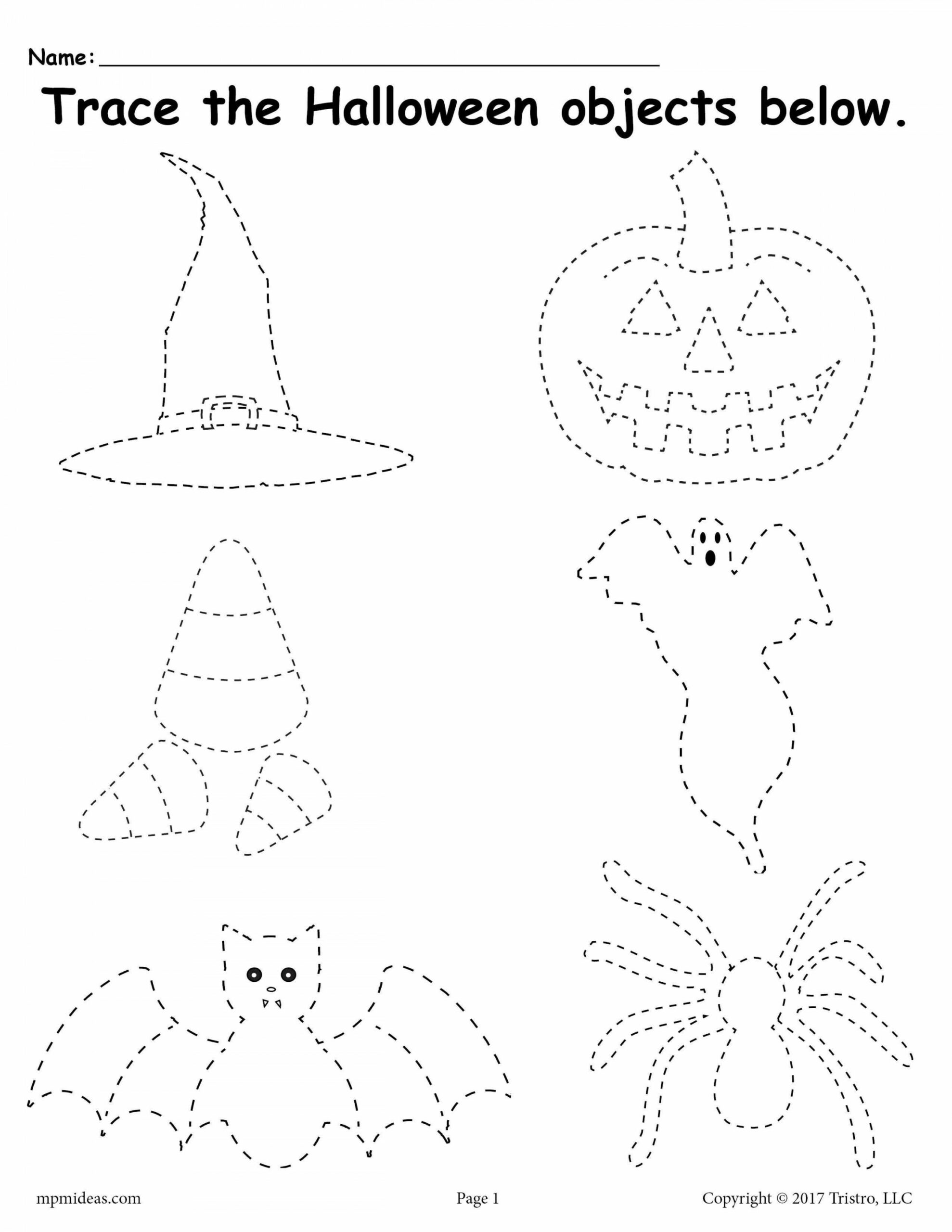 Printable Halloween Tracing Worksheet!  Halloween preschool