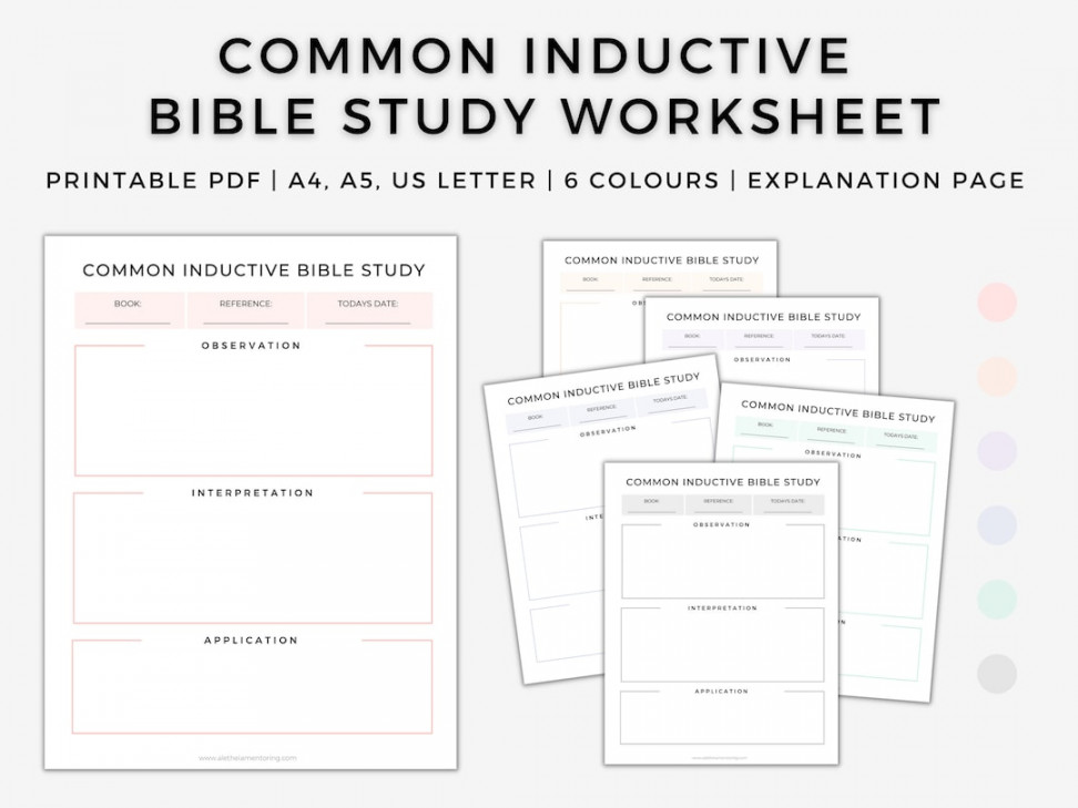 Printable Inductive Bible Study Worksheets Guided Bible - Etsy