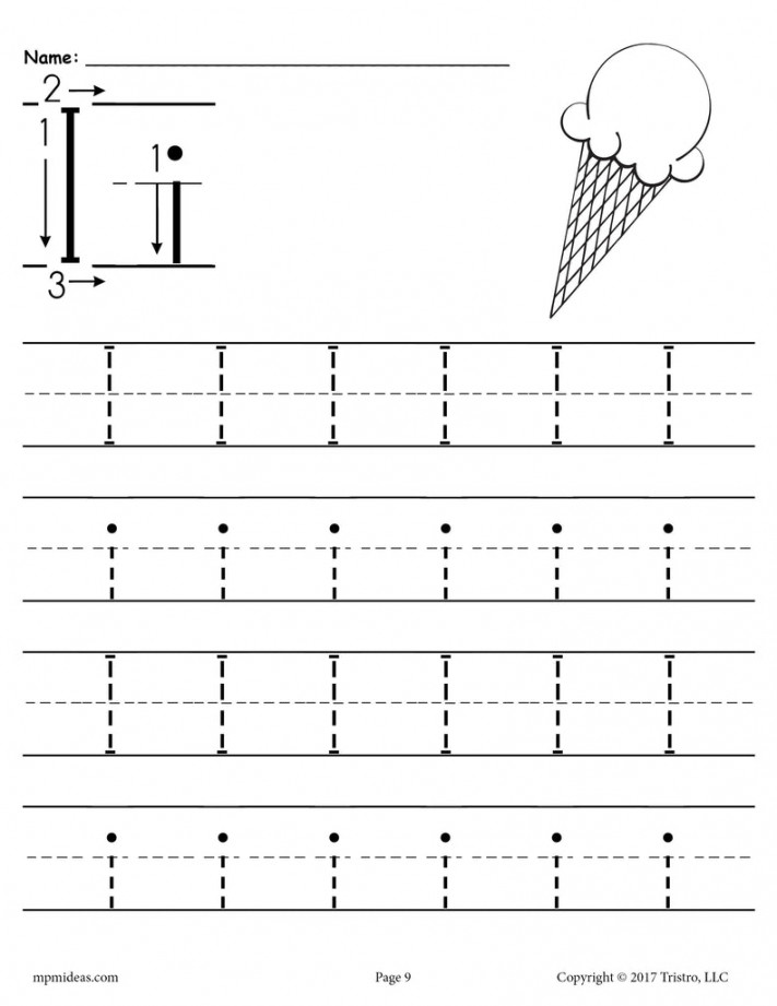 Printable Letter I Tracing Worksheet! – SupplyMe