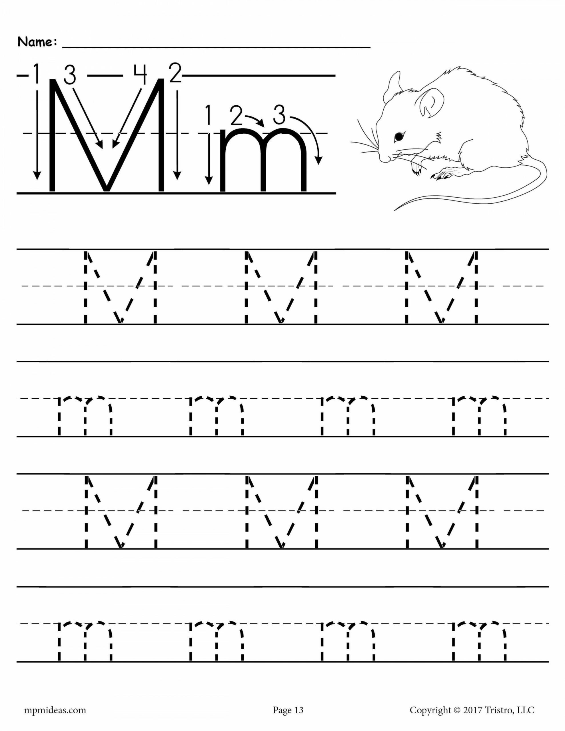 Printable Letter M Tracing Worksheet!  Letter m worksheets