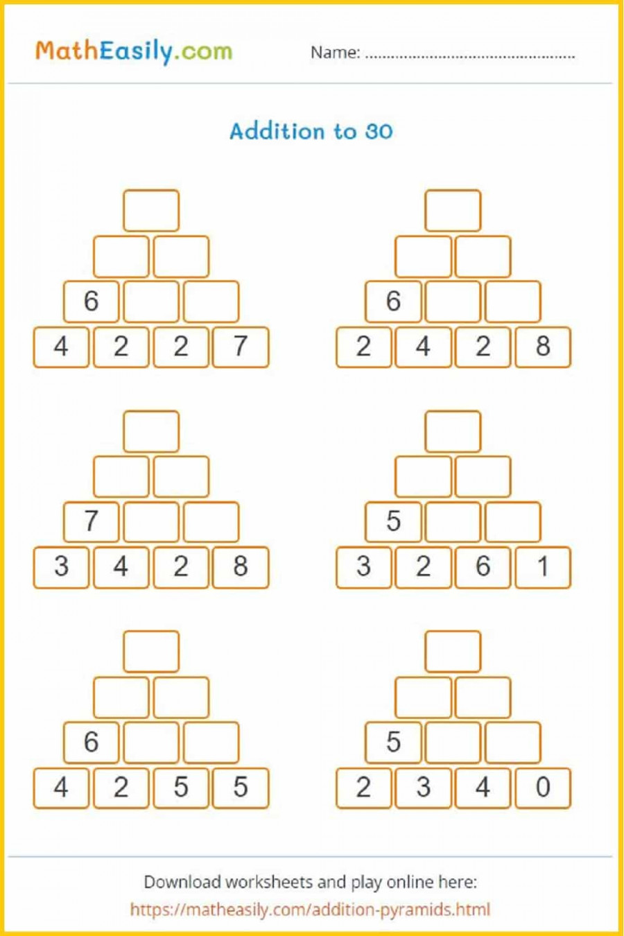 + Printable Math Worksheets PDF  free download