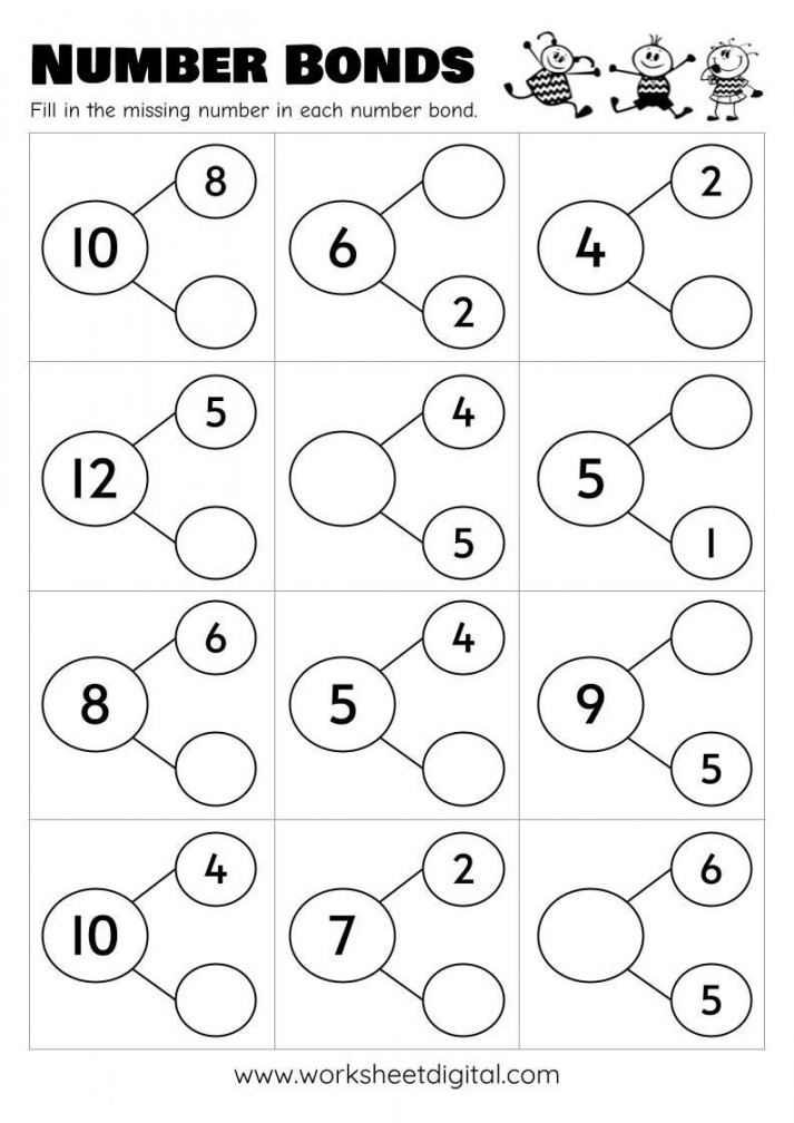 Printable Number Bonds Math Worksheets Numbers  to  - Etsy UK