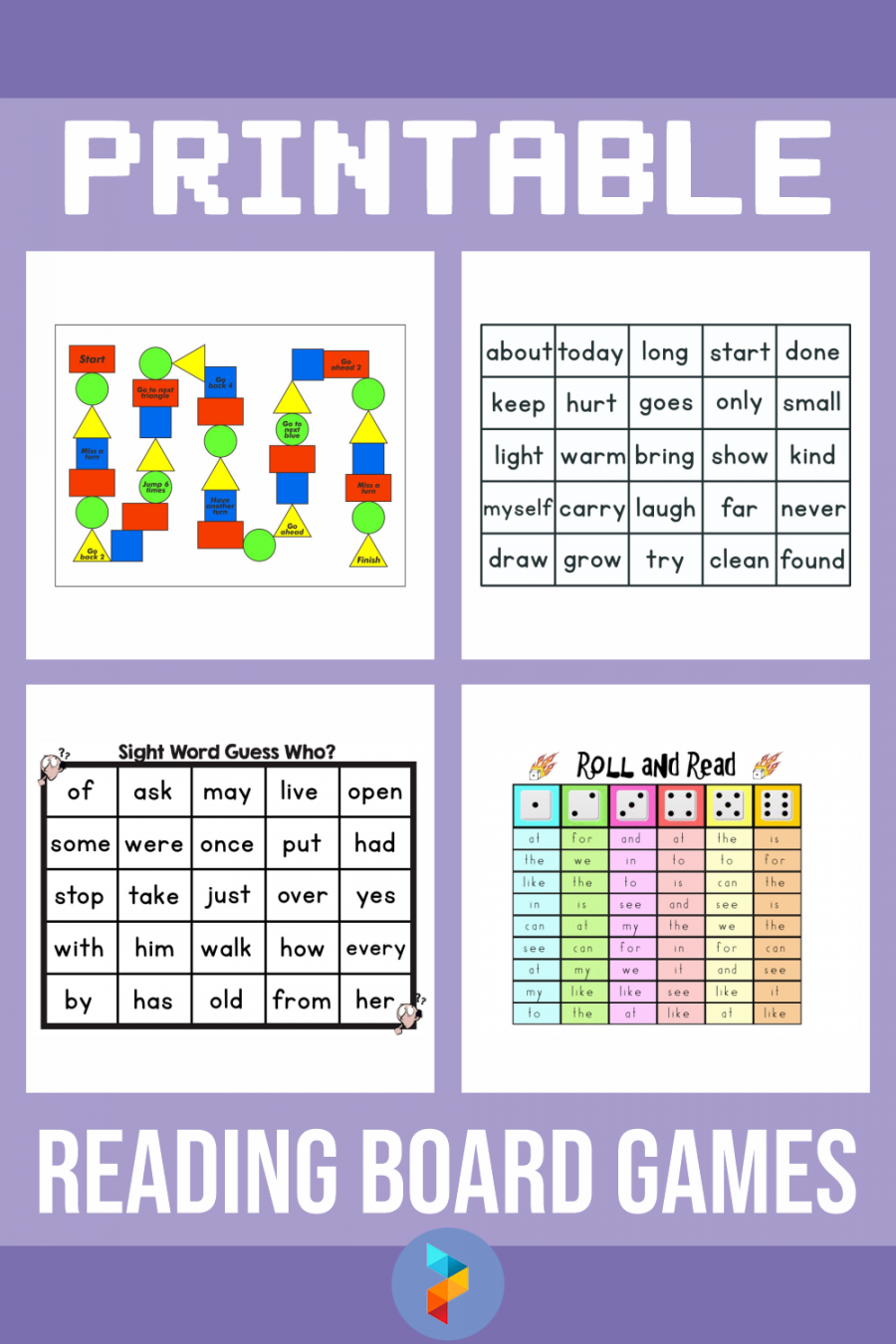 Printable Reading Board Games  Reading boards, Reading lessons