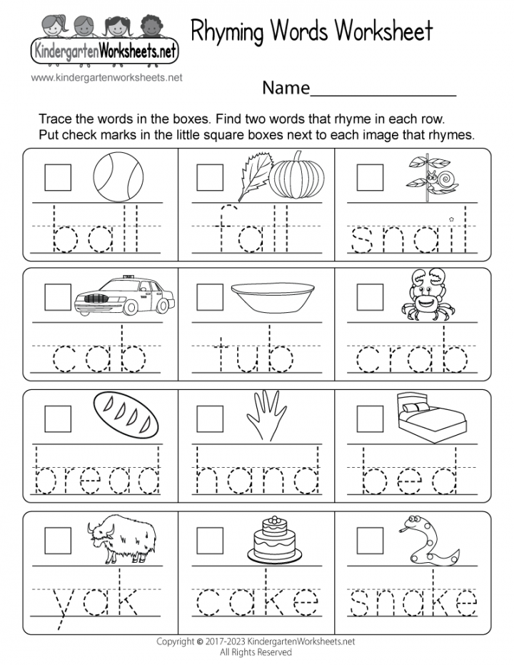 Rhyming Words Worksheet - Free Printable, Digital, & PDF