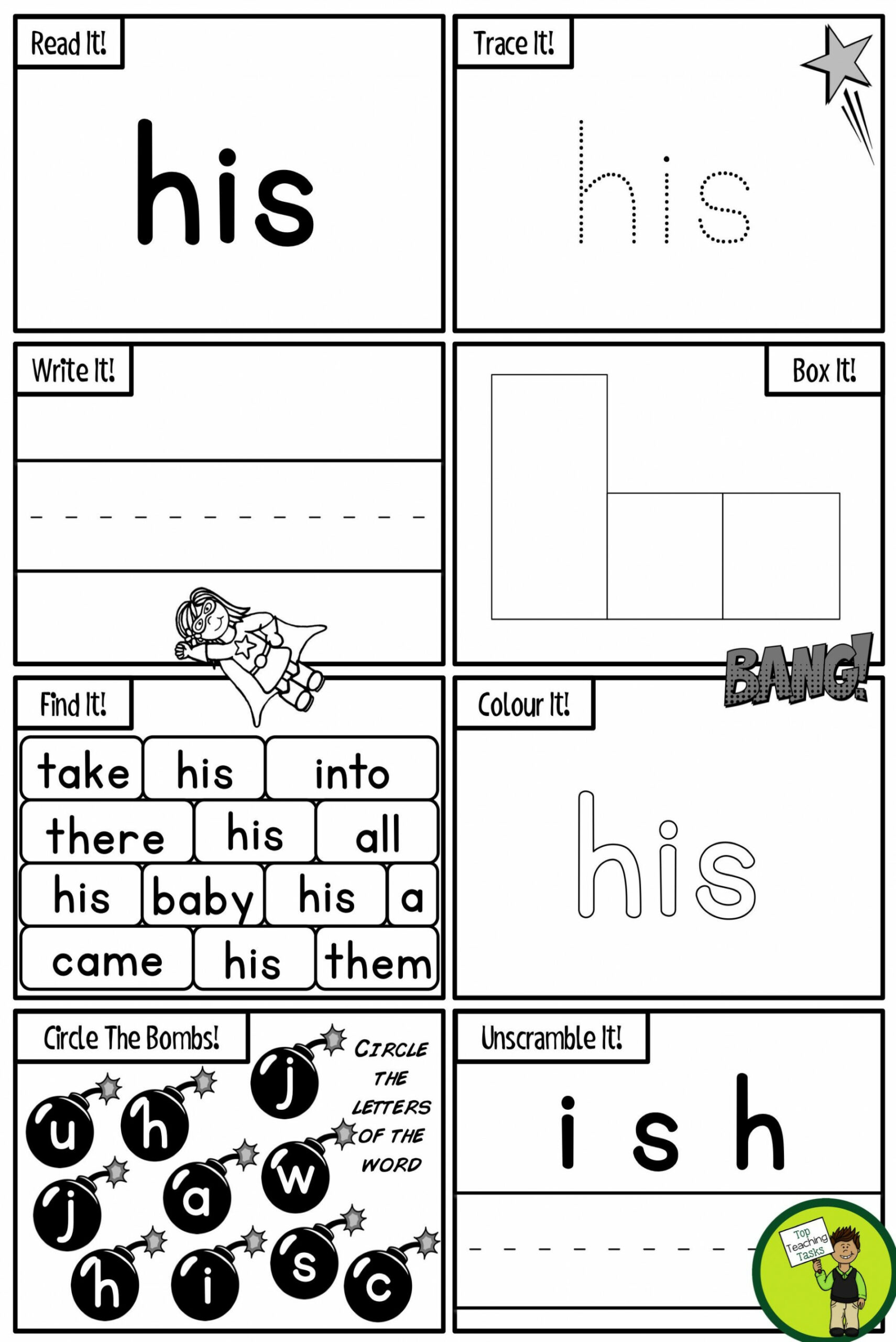 Sight Words Activity Sheets - Sight Word Practice Sheets  Sight