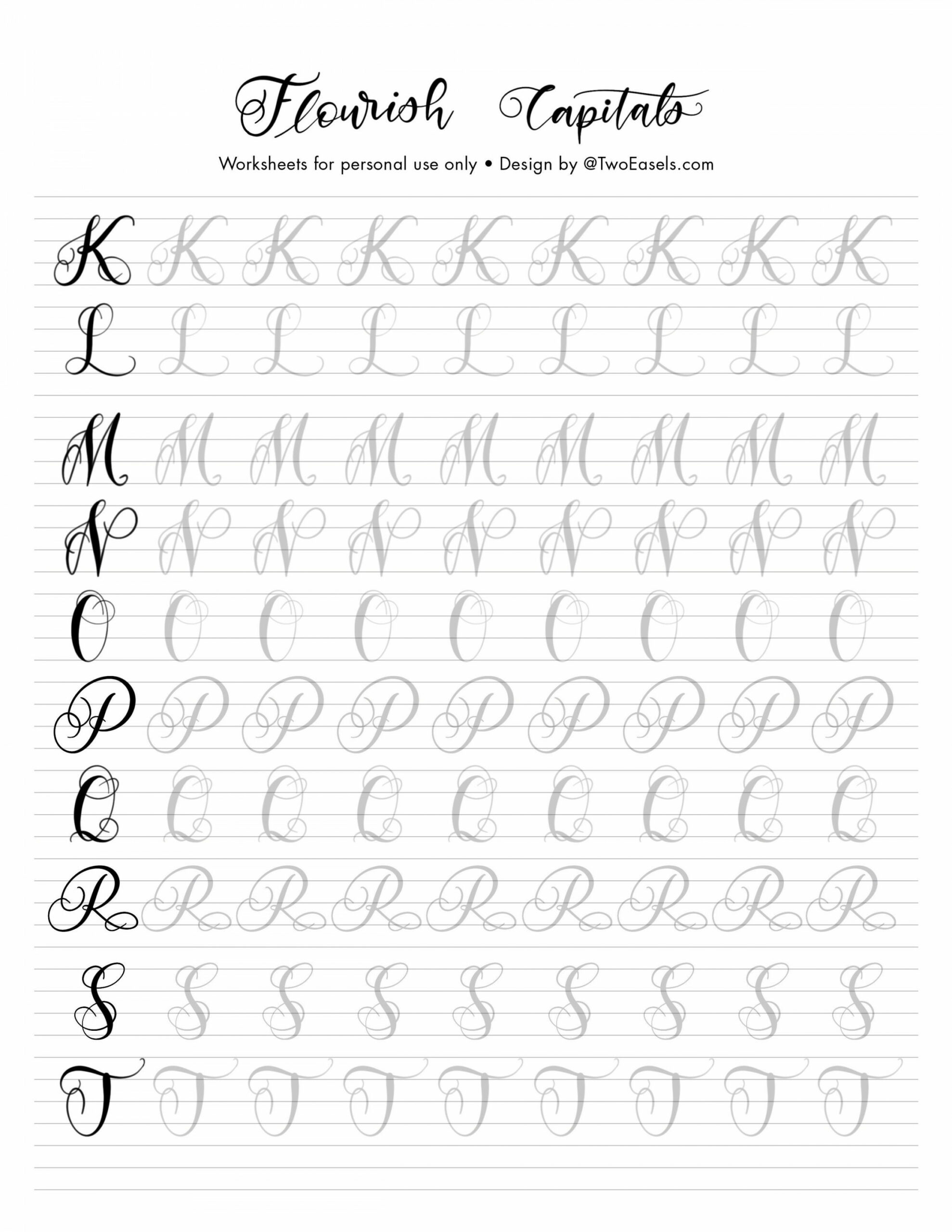 Small Flourish Capital Letters Alphabet Calligraphy - Etsy  Hand