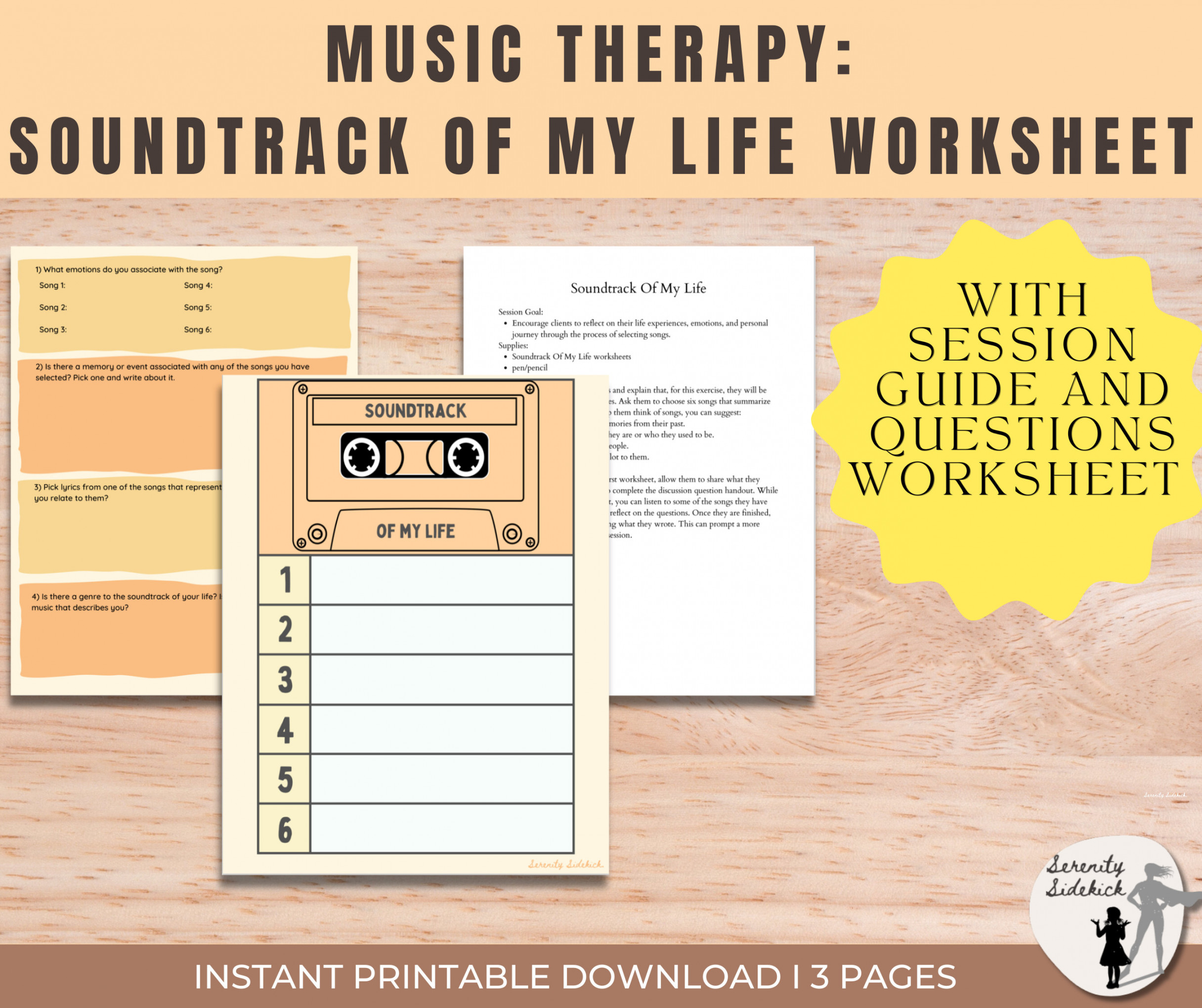 Soundtrack of My Life: Music Therapy Fun Worksheet - Etsy