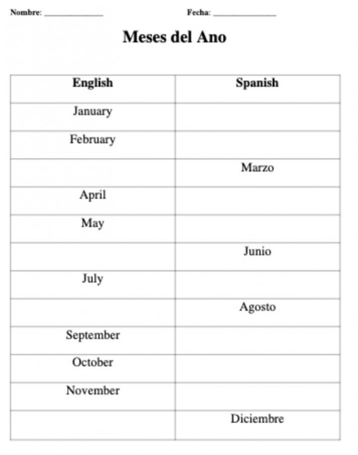 Spanish  Worksheets Practice Beginner Vocabulary  Made By Teachers