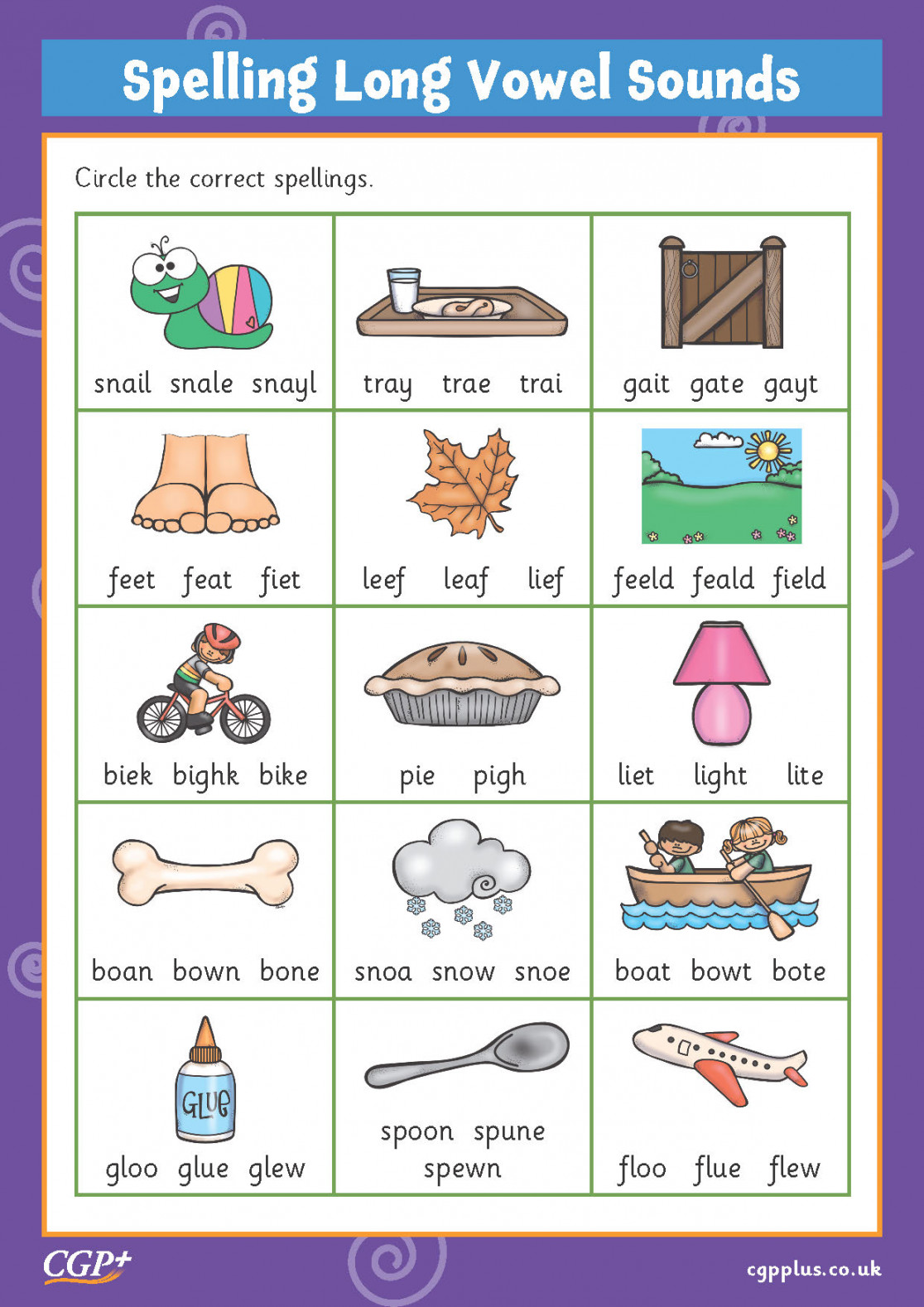 Spelling Long Vowel Sounds: Foundation (Year )  CGP Plus