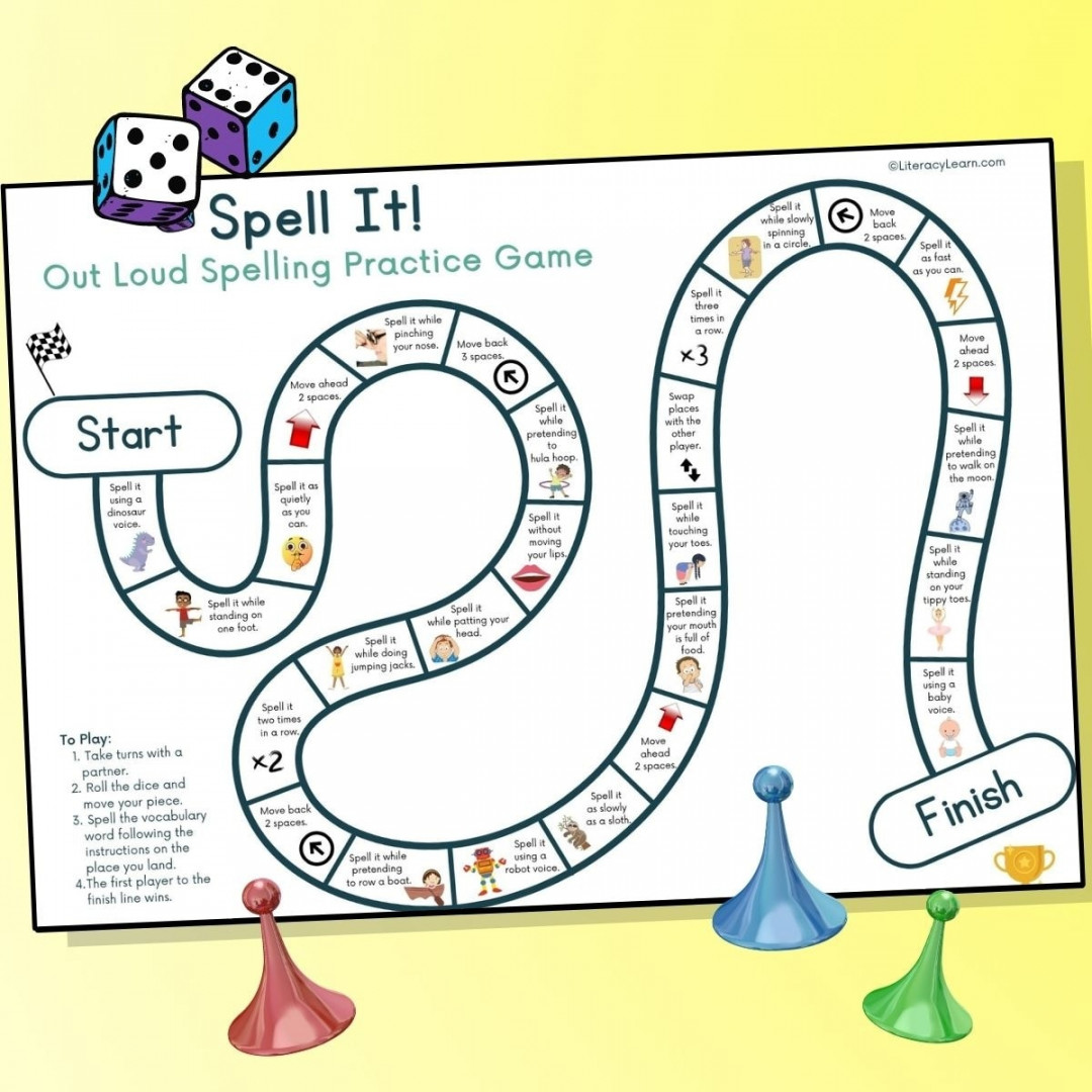 Spelling Practice Printable Board Game (Free) - Literacy Learn