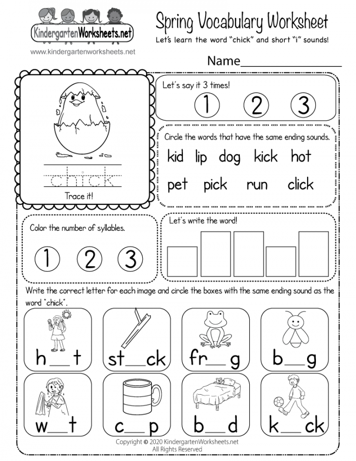 Spring Vocabulary Worksheet - Free Printable, Digital, & PDF