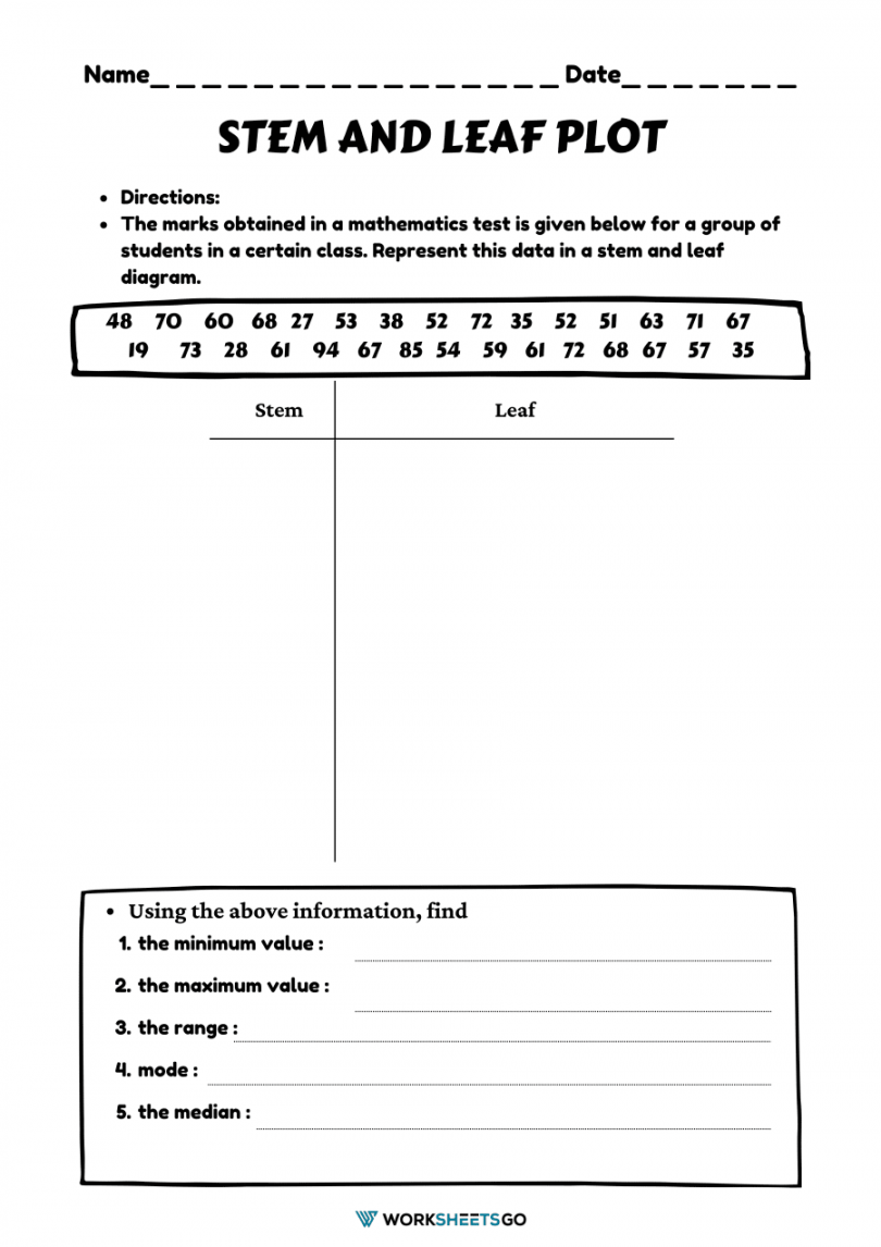 Stem And Leaf Plot Worksheets  WorksheetsGO