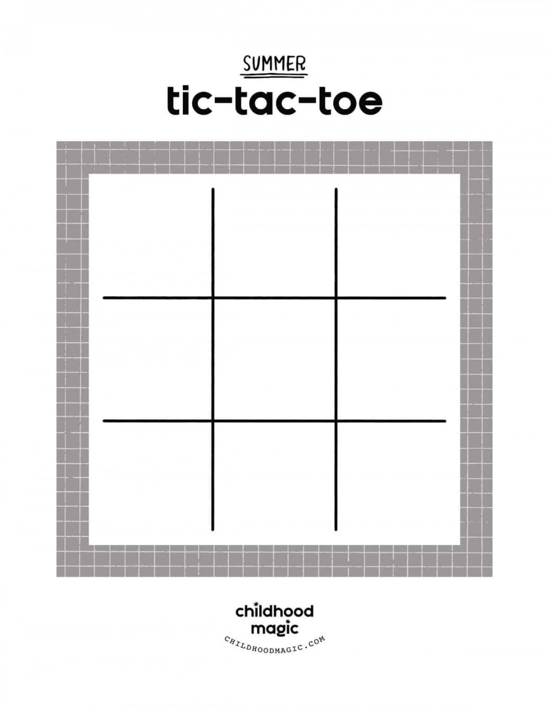 Summer Tic-Tac-Toe - Free Printable Game for Kids - Childhood Magic