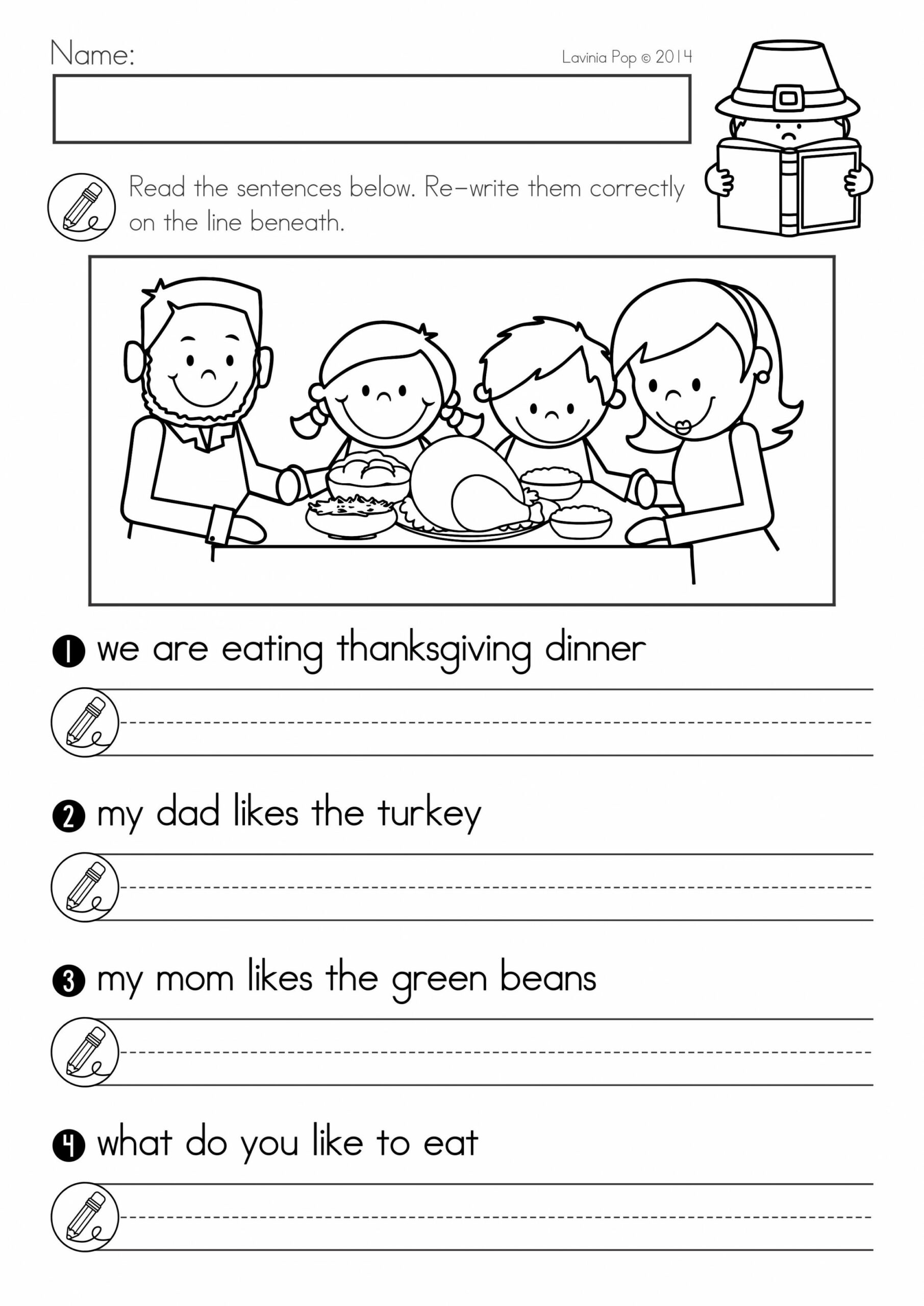 Thanksgiving Math & Literacy Worksheets and Activities No Prep