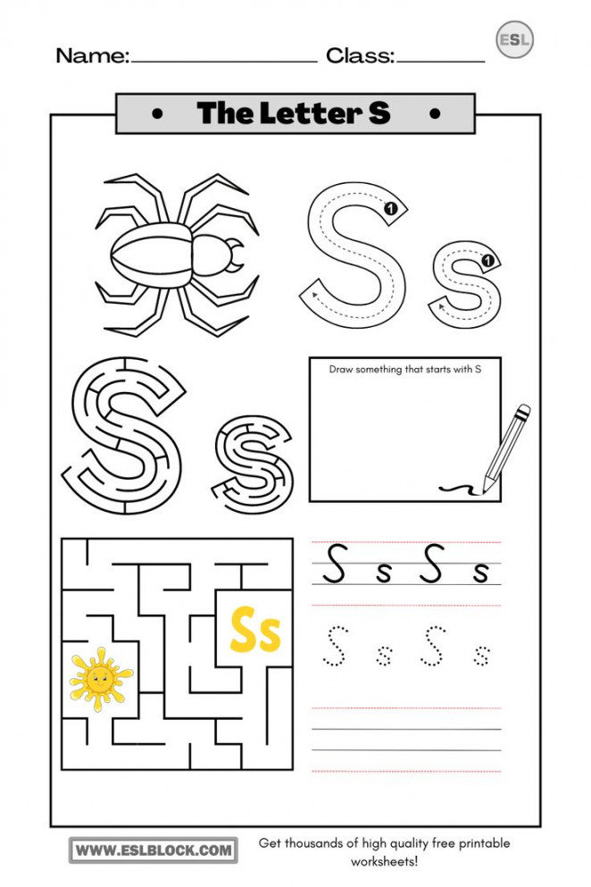 Tracing the Letter S Worksheets  Letter s worksheets, Alphabet