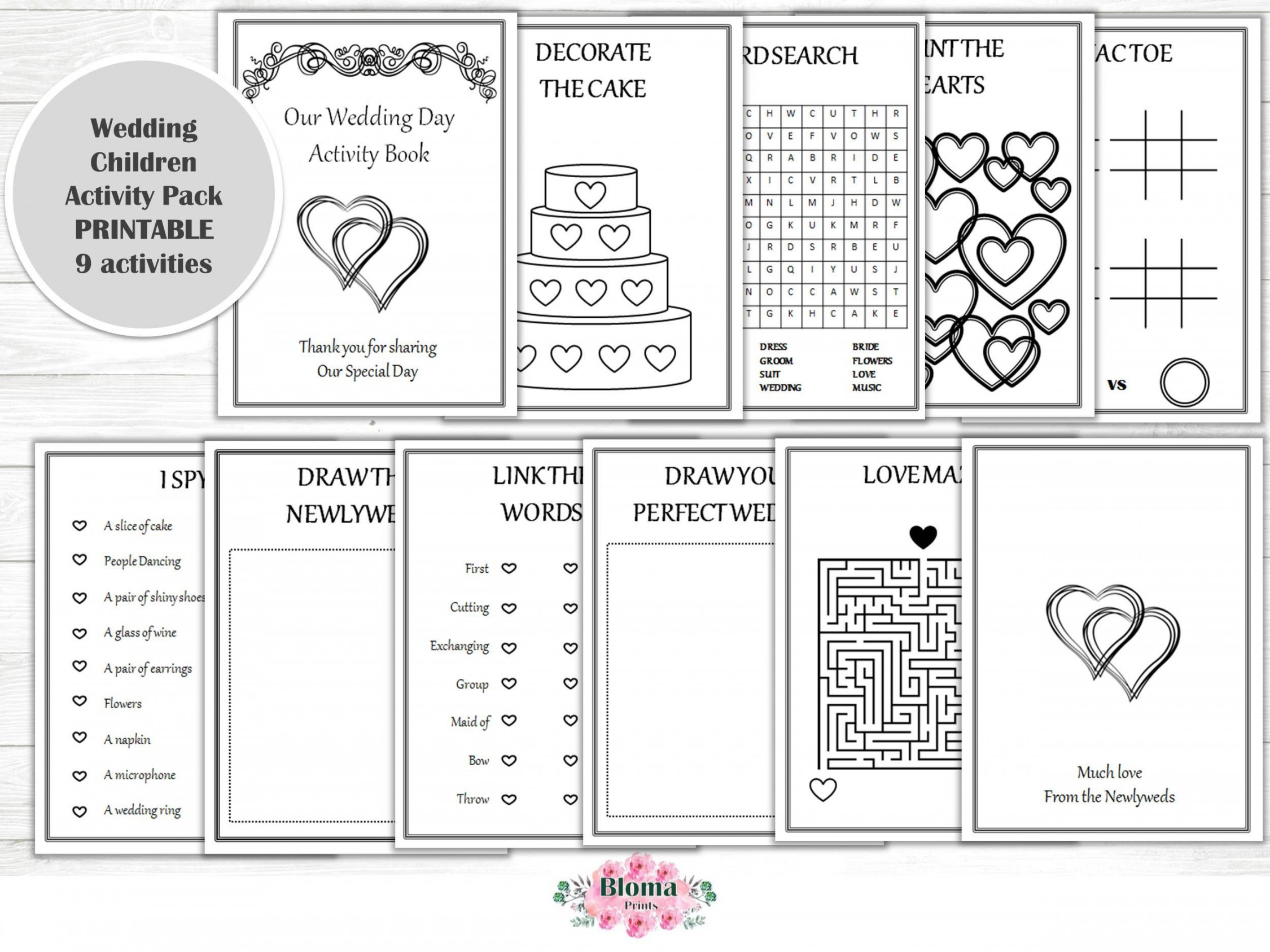 Wedding Activity Book PRINTABLE Children Activity Pack - Etsy