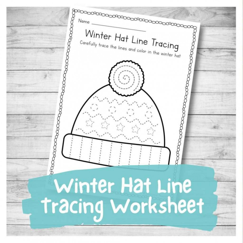 Winter Hat Line Tracing Worksheet (Preschool Printable) - Nurtured