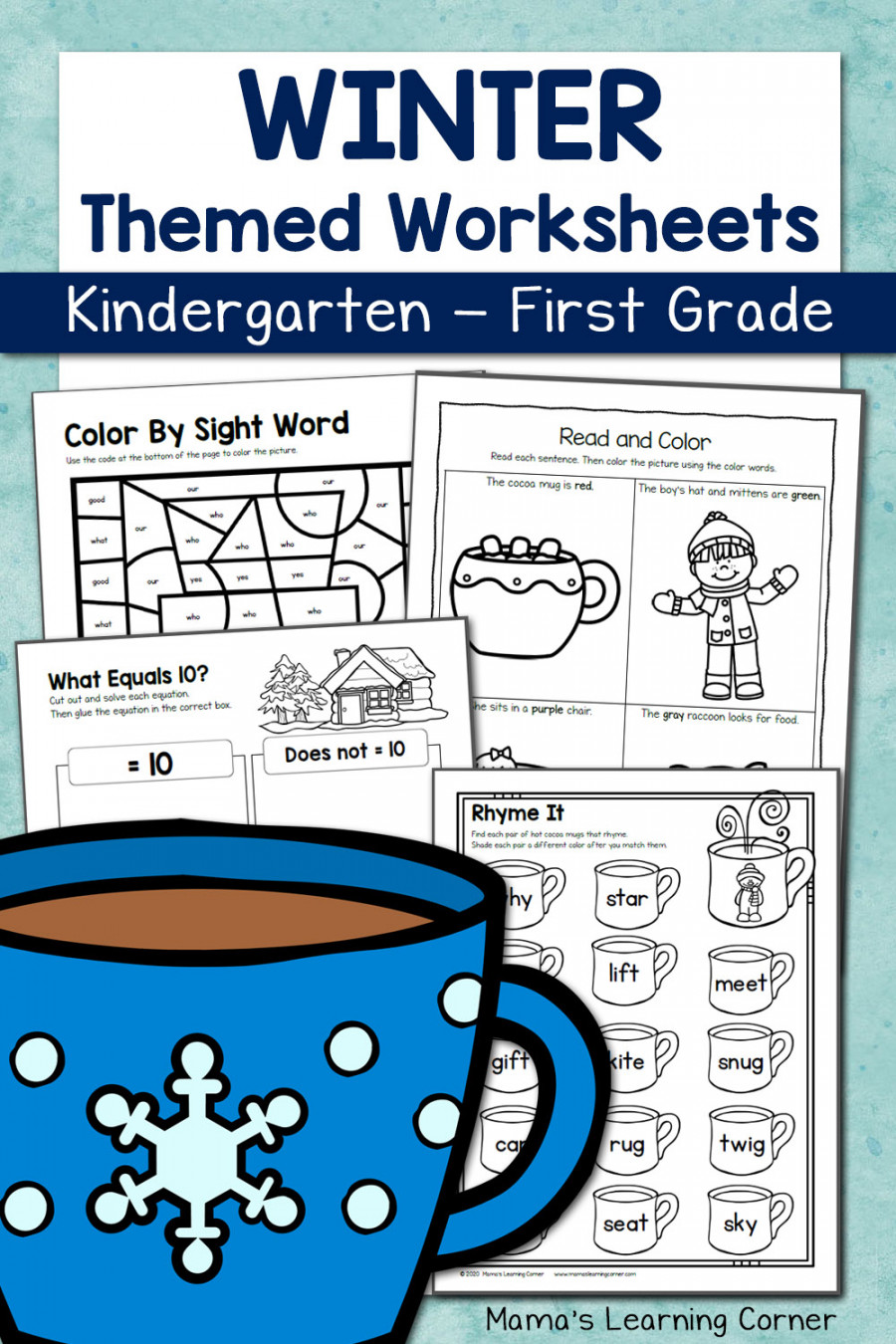 Winter Worksheets for Kindergarten and First Grade - Mamas