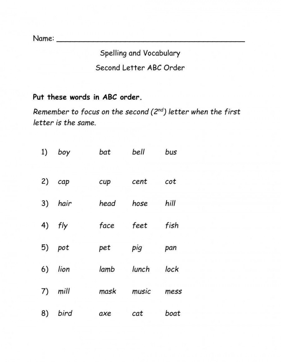 ABC Order nd Letter worksheet  Live Worksheets