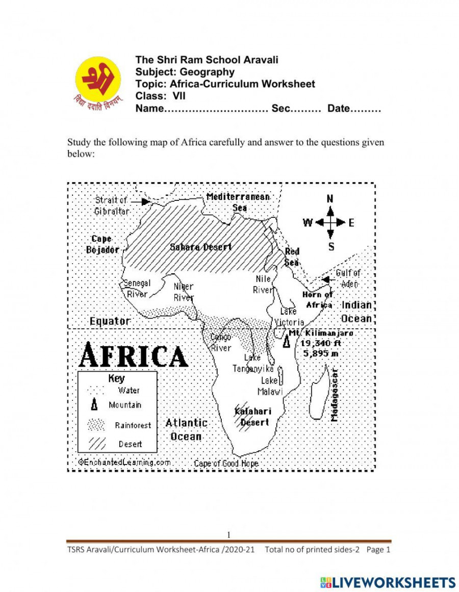 Africa online pdf activity  Live Worksheets