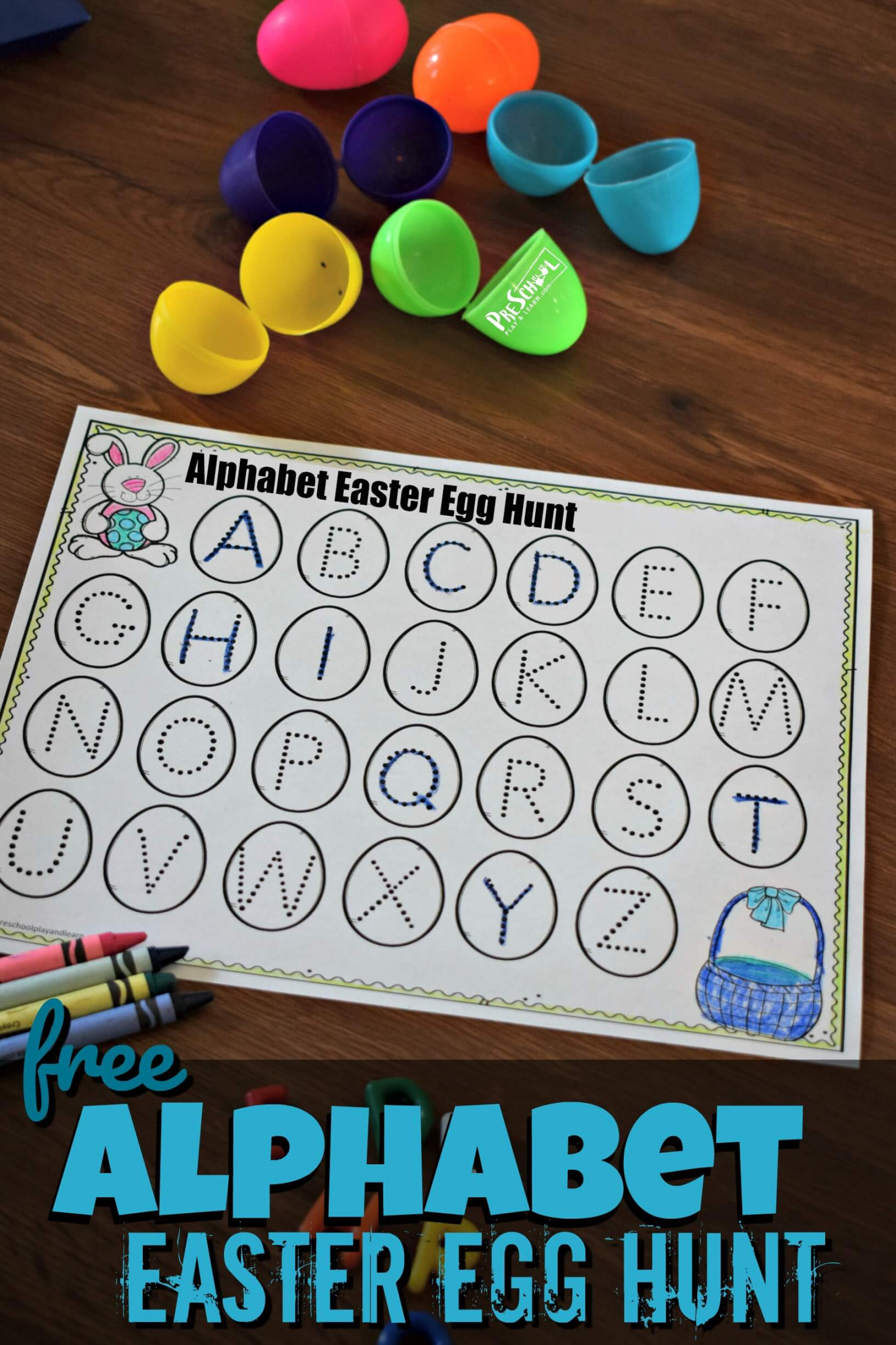 Alphabet Easter Egg Hunt for Preschoolers w/ FREE Printable