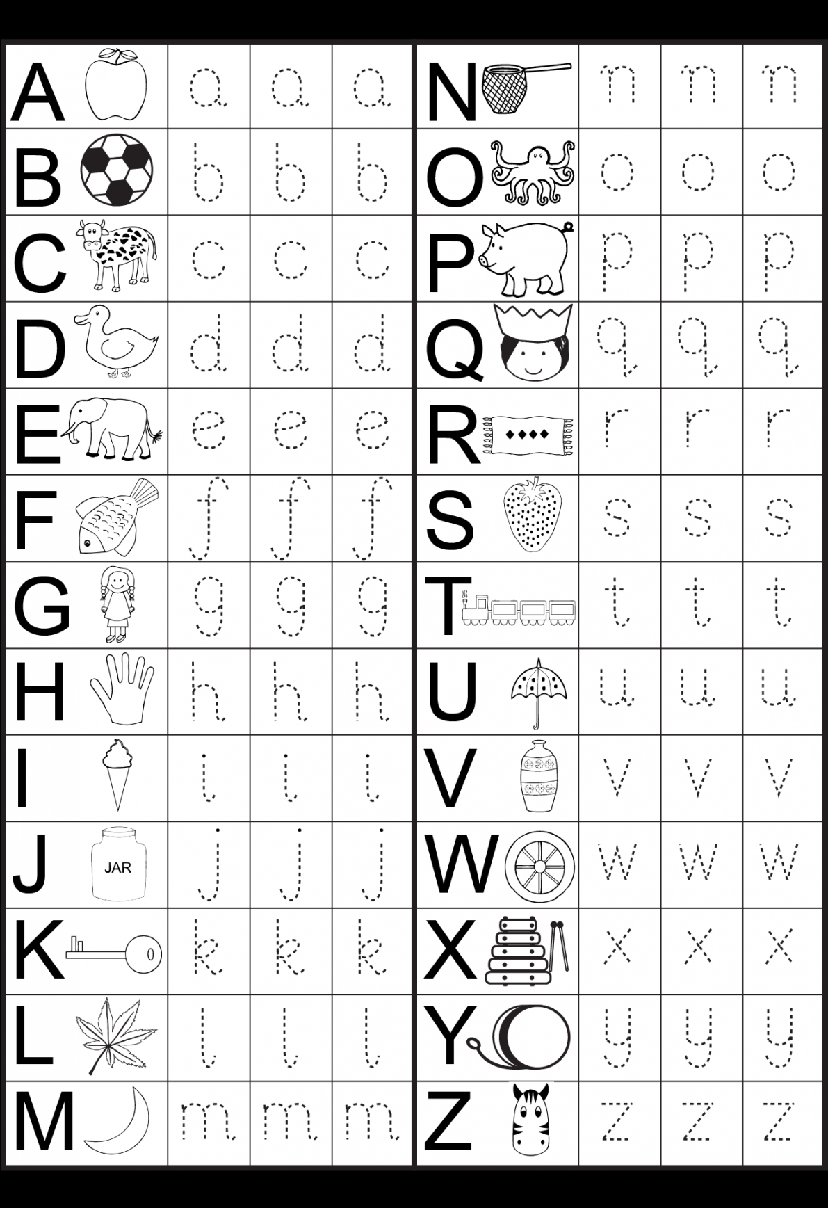 Alphabet Letter Tracing Worksheets  Alphabet worksheets preschool