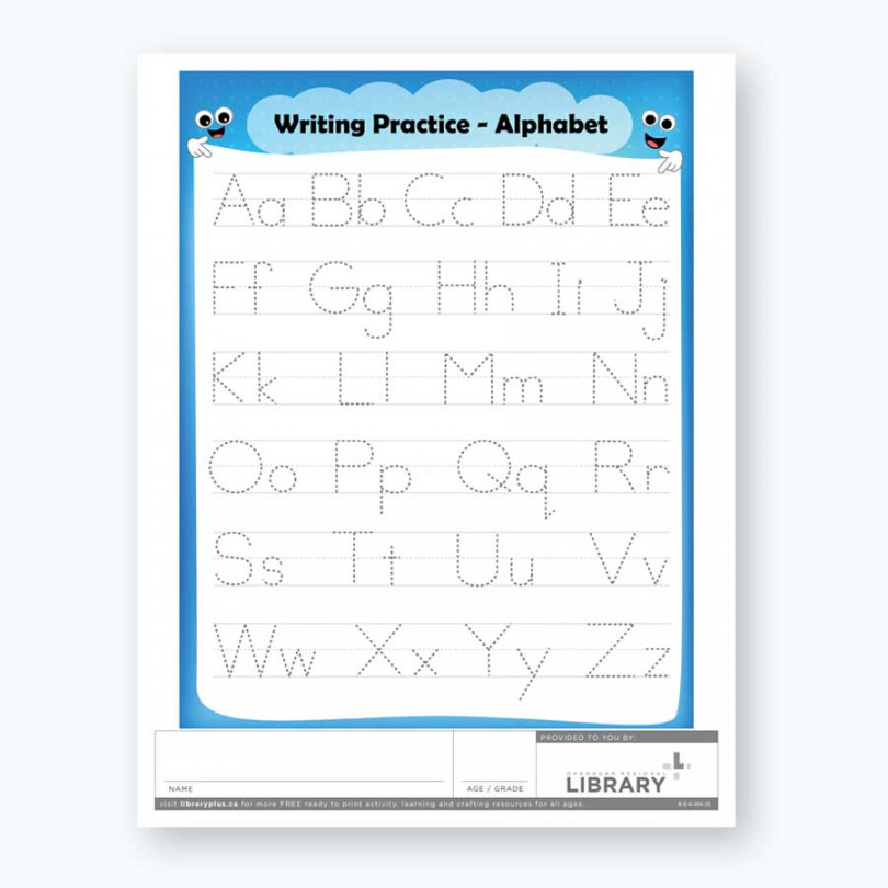 Alphabet letter writing practice – Library Plus